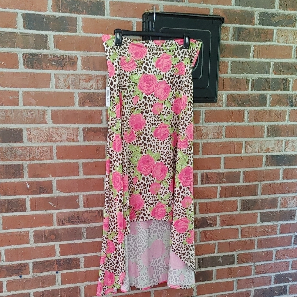 LuLaRoe Animal Print  High Low Olivia Maxi Skirt Size L